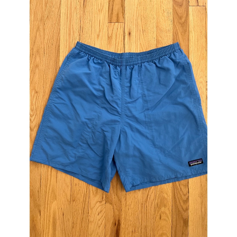 Patagonia Swim Shorts 5 Inch Shorts Mens Medium Blue Recycled Nylon STY58034
